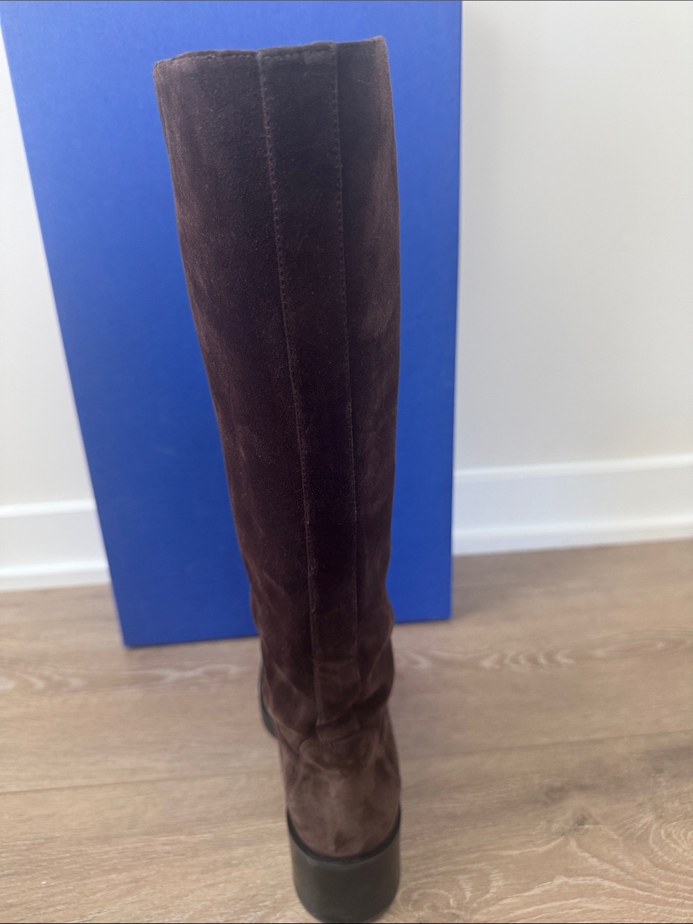 Stuart Weitzman KAIA KNEE-HIGH SUEDE HICKORY Brown Boots - Picture 9 of 12